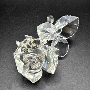 Swarovski Secret Garden Rose With Dew Drops Crystal Glass Figure No Box